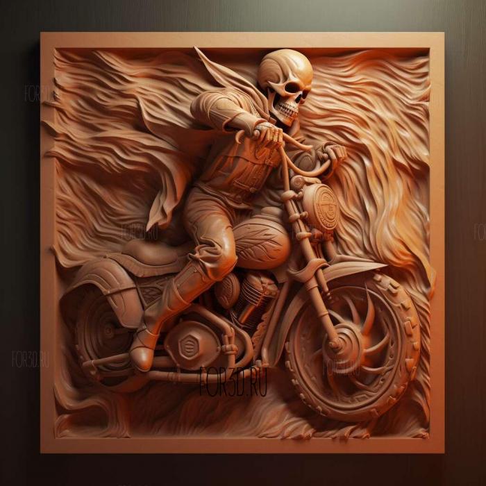 Ghost Rider 3 stl model for CNC